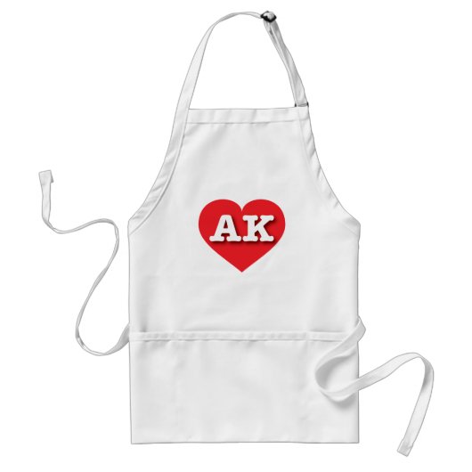 Alaska Red Heart - Ik hou van AK Standaard Schort (Voorkant)