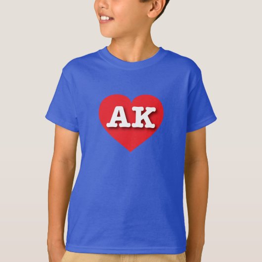 Alaska Red Heart - Ik hou van AK T-shirt (Voorkant)