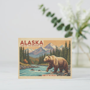 Alaska Reis Grizzlybeer Landschap Briefkaart