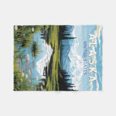 Alaska Reis Kunst Antiek Fleece Deken (Voorkant (Horizontaal))