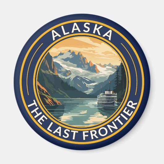 Alaska Reis Kunstbadge Magneet (Voorkant)
