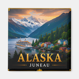 🏔️ Alaska Reis Souvenir Wegreis Reizigers 🚗 Magneet