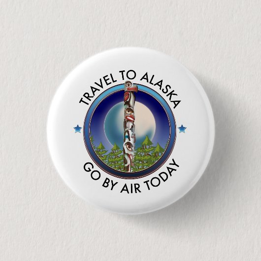 Alaska reislogo ronde button 3,2 cm (Voorkant)