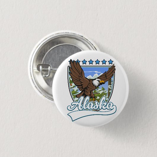 Alaska Reispleister Ronde Button 3,2 Cm (Voorkant /achterkant)