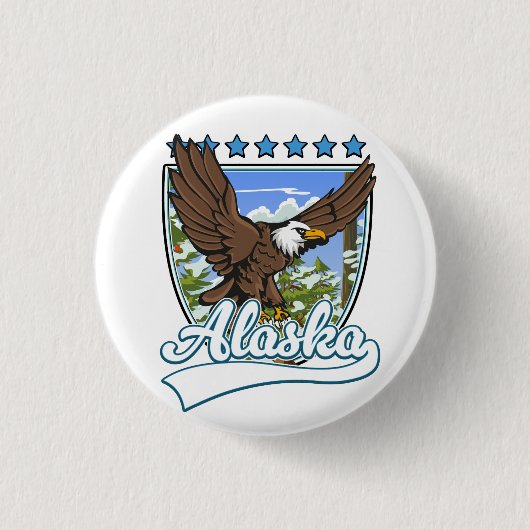 Alaska Reispleister Ronde Button 3,2 Cm (Voorkant)