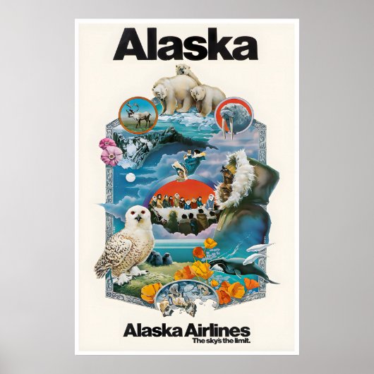 Alaska Reisposter Alaskaanse Kunstprint Poster (Voorkant)