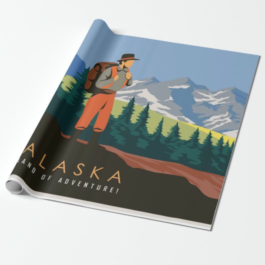Alaska reizen cadeaupapier (Uitgerold)