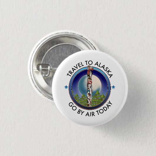 Alaska reizen logo ronde button 3,2 cm (Voorkant /achterkant)