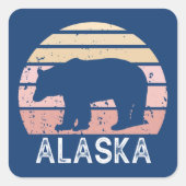 Alaska Retro Beer Vierkante Sticker (Voorkant)