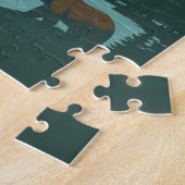 Alaska Retro Reis Grizzlybeer Legpuzzel (Zijkant)
