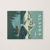 Alaska Retro Travel Grizzly Bear Legpuzzel (Horizontaal)