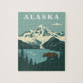 Alaska Retro Travel Grizzly Bear Legpuzzel (Verticaal)