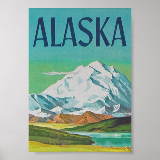 Alaska Retro Vintage Travel Poster (Voorkant)