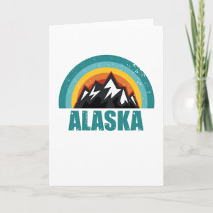 Alaska Retro Zonsondergang Cadeaus Amerikaanse Sta Kaart