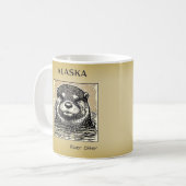 Alaska River Otter Portret Koffie Mok-Tan Koffiemok (Voorkant links)