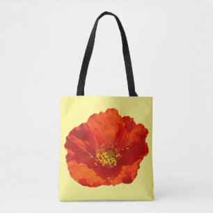 Alaska Rode Klaproos Kleurrijke Bloem Tote Bag