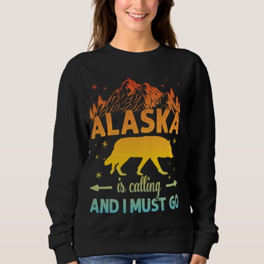 Alaska roept en ik moet naar Alaska Wol Trui (Voorkant)