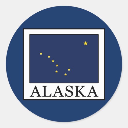 Alaska Ronde Sticker (Voorkant)