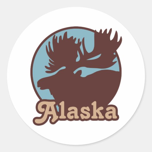 Alaska Ronde Sticker (Voorkant)