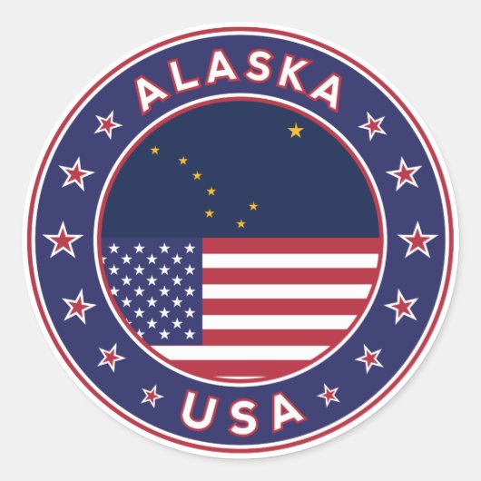 Alaska Ronde Sticker (Voorkant)