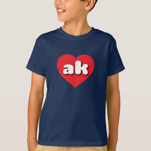 Alaska rood hart - Ik hou van ak T-shirt (Voorkant)