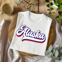 Alaska Rood Wit en Blauw  Script T-shirt