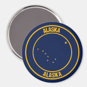 Alaska Round Emblem Magneet (Voorkant / Achterkant)
