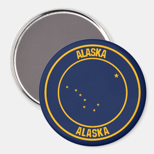 Alaska Round Emblem Magneet (Voorkant / Achterkant)