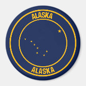 Alaska Round Emblem Magneet (Voorkant)