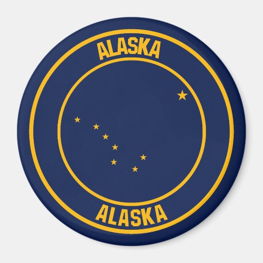 Alaska Round Emblem Magneet (Voorkant)