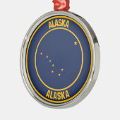 Alaska Round Emblem Metalen Ornament (Links)