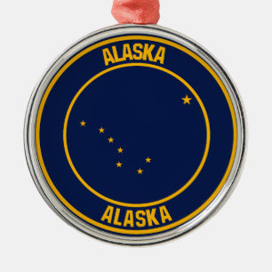 Alaska Round Emblem Metalen Ornament