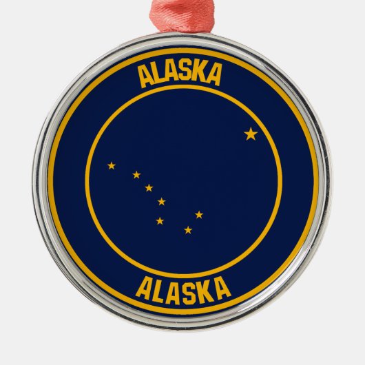 Alaska Round Emblem Metalen Ornament (Voorkant)