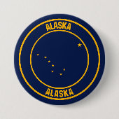 Alaska Round Emblem Ronde Button 7,6 Cm (Voorkant)