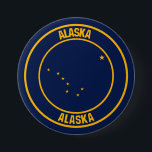 Alaska Round Emblem Ronde Button 7,6 Cm<br><div class="desc">Alaska Round Emblem</div>