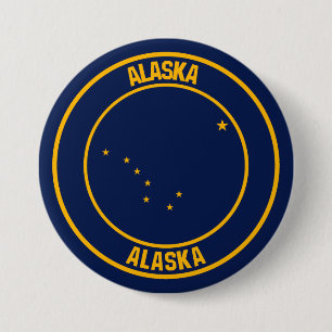 Alaska Round Emblem Ronde Button 7,6 Cm