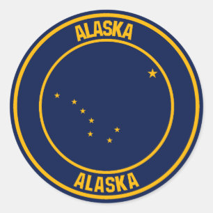 Alaska Round Emblem Ronde Sticker