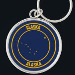 Alaska Round Emblem Sleutelhanger<br><div class="desc">Alaska Round Emblem</div>