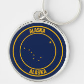 Alaska Round Emblem Sleutelhanger (Voorkant)