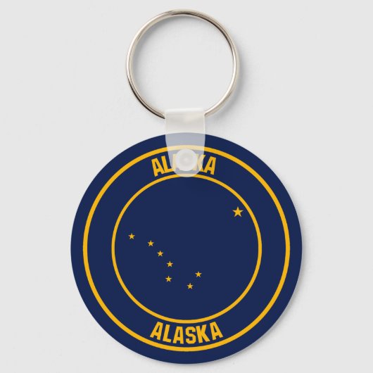 Alaska Round Emblem Sleutelhanger (Voorkant)