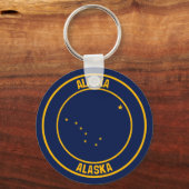 Alaska Round Emblem Sleutelhanger (Voorkant)
