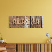Alaska rustieke houten muur canvas teken afdruk (Insitu (Woonkamer))