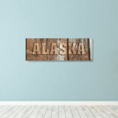 Alaska rustieke houten muur canvas teken afdruk (Insitu (Houten vloer))