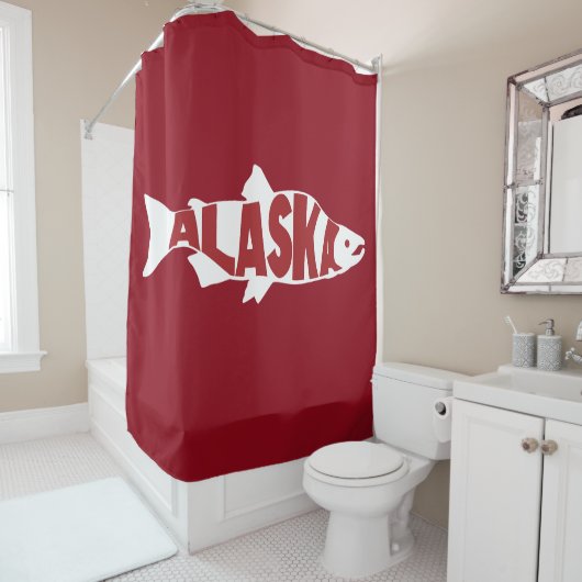 Alaska Salmon Shower Curtain Douchegordijn (In situ)