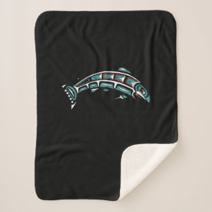 Alaska Salmon Vist inheemse inheemse indigen Sherpa Deken