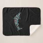 Alaska Salmon Vist inheemse inheemse indigen Sherpa Deken (Voorkant (horizontaal))