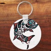 Alaska Salmon Vist inheemse inheemse inheemse Indi Sleutelhanger (Voorkant)