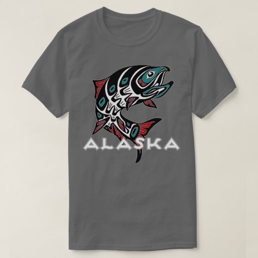 Alaska Salmon Vist inheemse inheemse inheemse Indi T-shirt (Design voorkant)