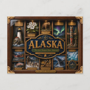 Alaska-schaduwdoos 3D figuur staat Briefkaart