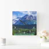 Alaska Schilderachtig Byway Mountain Wall Clock Vierkante Klok (Huis)
